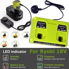 UK Dual Port / P117 Fast Charger For Ryobi One+ Plus Li-ion 12V-18V Battery P108