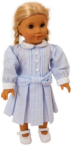 Frilly lily blue stripy - frilly,