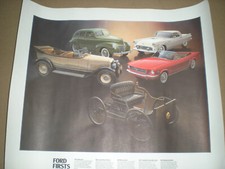 FORD DEALER POSTER QUADRACYCLE 1922 LINCOLN 1939 MERCURY 1955 TBIRD 1965 MUSTANG