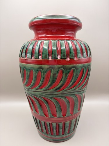 Italian pottery vase incised - italian,