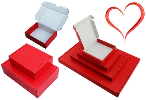 Satin red shipping cardboard - red,