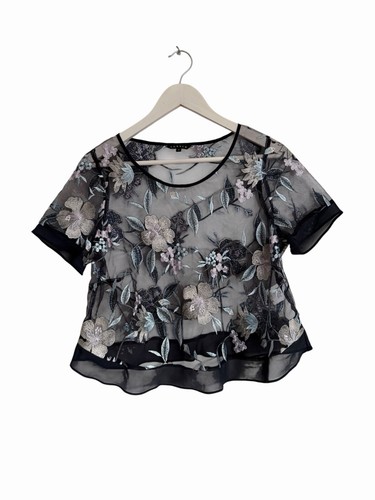 Chesca embroidered top overlay - embroidered,