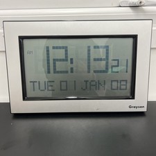 Grayson Digital Bank Clock Black and Silver Radio Controlled 11.5x 17 Inches