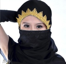 Belly Dance Chiffon Gold Trim Veil Shawl Face Scarf Headscarf Bollywood Costume
