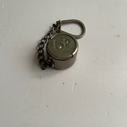 Vintage british coin - 5p, holder
