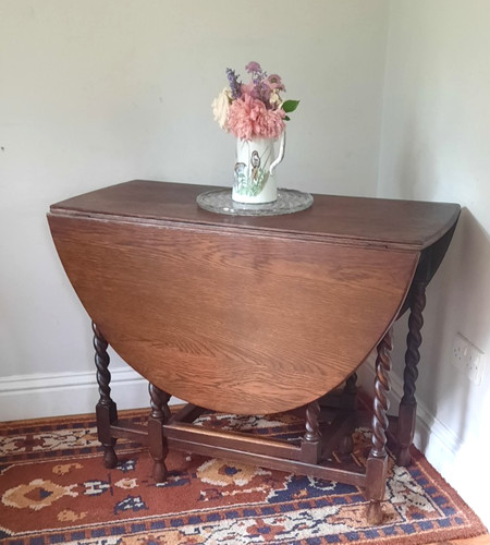 Vintage antique solid oak drop - vintage,