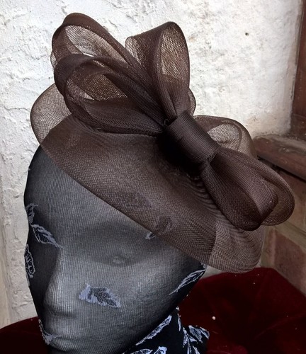 Brown headband crin fascinator - brown,