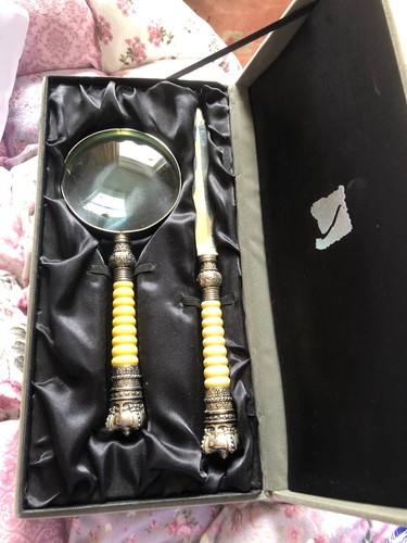 Letter opener and - letter, magnifier