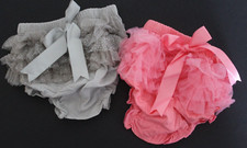 Baby Girls Beautiful Frilly Knickers Pink & Grey 0-6 Months Nappy Cover 2 Pairs