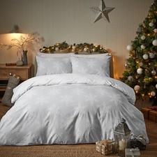 Vantona Essentials Simple Snowflake Duvet Cover Set - Grey