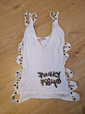 Gothic/grunge/alternative punkyfish white top with open sides size small 8-10