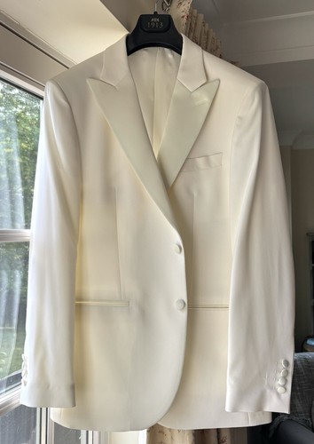 Estato men white tuxedo suit - estato,