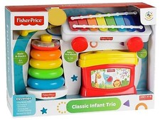 Baby Fisher-Price Classic Infant Trio Rock-a-Stack, First Blocks, Xylophone