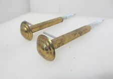 Vintage Brass Curtain Pole Holders Brackets Bolt Old Hangers 4.5"D