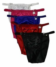 Satin Thong Knickers Women's G-String Silky Underwear Panties Set