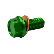 MAGNETIC OIL DRAIN PLUG M10x1.50, KX 450 F KLX 450 R, GREEN