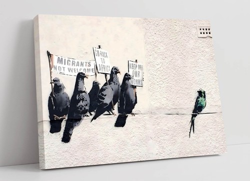 Banksy canvas street wall - wall, art