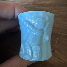 Win Egg Cup, boy  Playing Cricket Pottery, Vintage 1950's