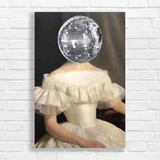 Disco Ball Mirrored Sphere Canvas Print Large Picture Wall Art
