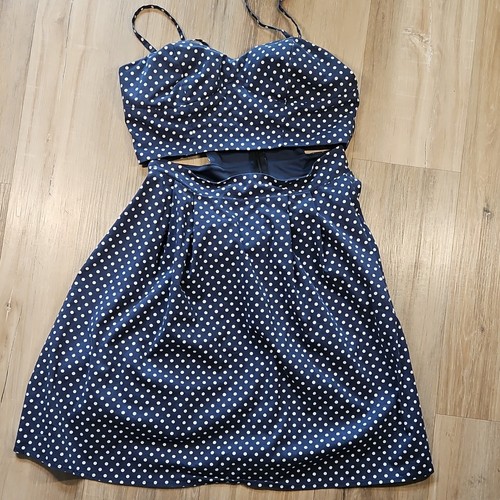 Emerald sundae navy polka - navy, dot