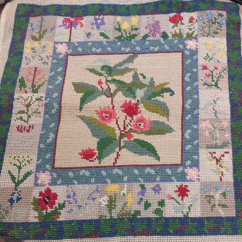 Worked tapestry canvas cushion - tapestry,