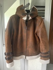Rare Zara Men’s Brown Double Collar Shearling  Aviator Bomber  Jacket/Coat  L
