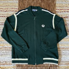 Vintage Fred Perry Forest Green Track Jacket Full Zip Men's Size Large L VTG
