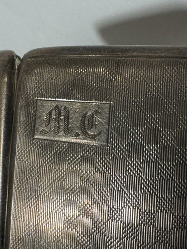 Antique silver cigarette case - cigarette,