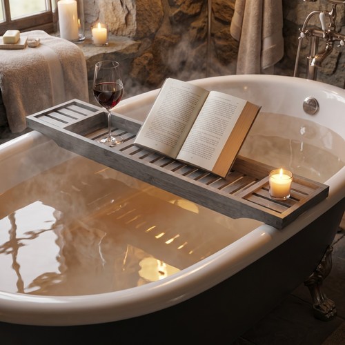Luxury bamboo bath - bamboo, caddy