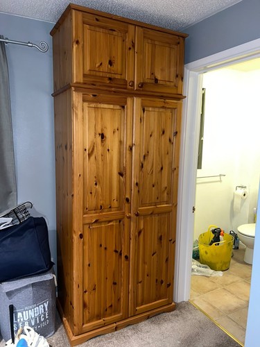 Vintage wooden wardrobe - wooden,