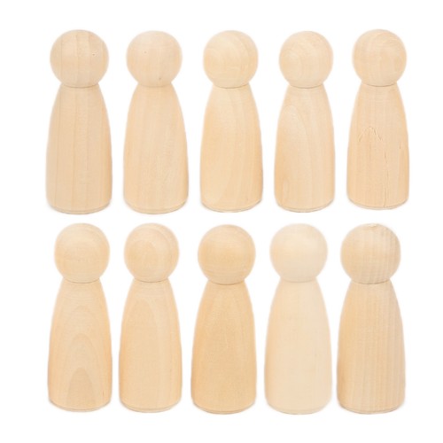 10pcs wooden peg doll - peg, 75mm