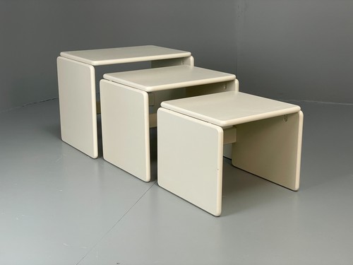 Vintage nesting tables - nesting, white
