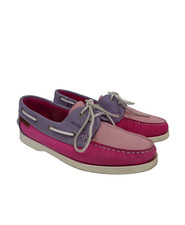 Moshulu Womens Boat Shoes UK 6 EU 39 Pink Purple Leather Flat Moccasin Comfort
