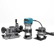 101749G 110V Hand Trimmer Wood Laminator Router Joiners Tool W/ Tilt Plunge Base