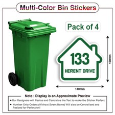 4 x Wheelie Bin Numbers Name