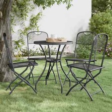 Folding Garden Chairs 4 pcs Expanded Metal Mesh Anthracite vidaXL