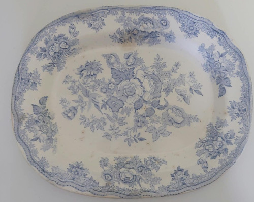 Antique blue white floral - antique,