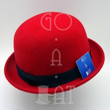 CLASSIC Wool Felt Soft Bowler Hat Derby Men Women | 59cm | Black Green Red Blue