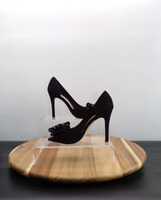 Carvela Kurt Geiger Women Black Faux Suede Stiletto Peep Toe Shoes UK Size 3