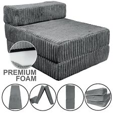 JUMBO CORD SINGLE CHAIR SOFA CHARCOAL COLOR Z BED SEAT FOAM FOLD OUT FUTON GUEST