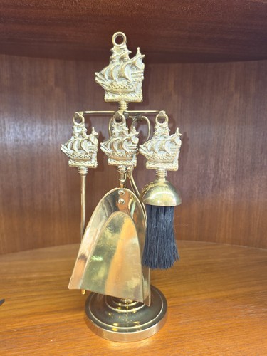 Vintage brass fireplace - vintage,