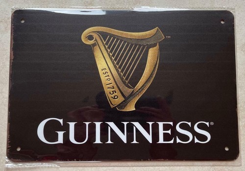 Guinness harp metal plaque - guinness,