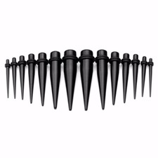 2pc Black Acrylic Ear Taper