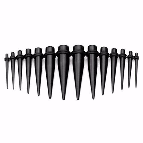 2pc black acrylic ear - black,