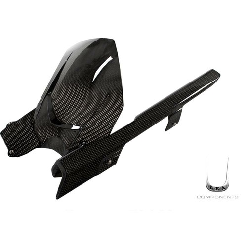 Rear mudguard polished carbon - rear,