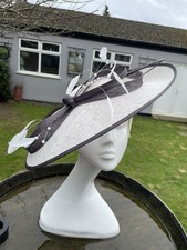 CAPPELLI CONDICI 7406C (953) Cream/ ATHRACITE GREY HATINATOR HAT WEDDING ASCOT