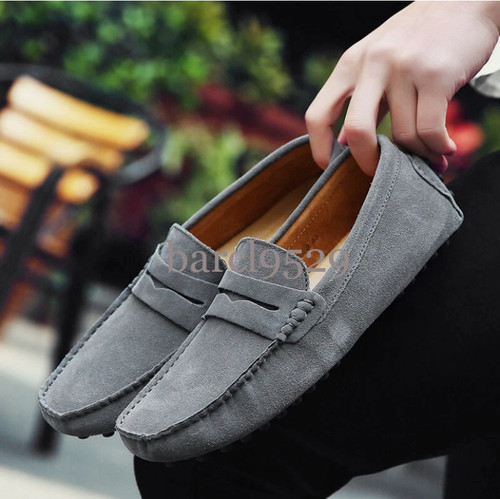 Men loafers suede - suede, leather