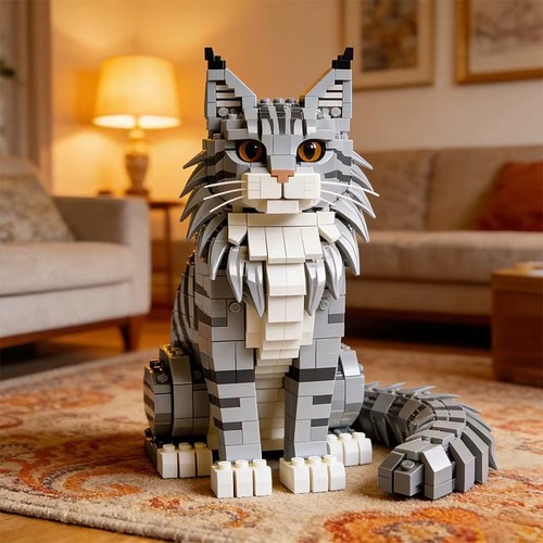 Maine coon cat - maine, building