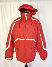  Decathlon Ski Jacket Coat Red Quechua & White Hooded Women's UK12/14 C3857