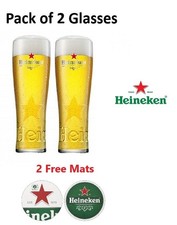 Heineken Star Pint Glass x2